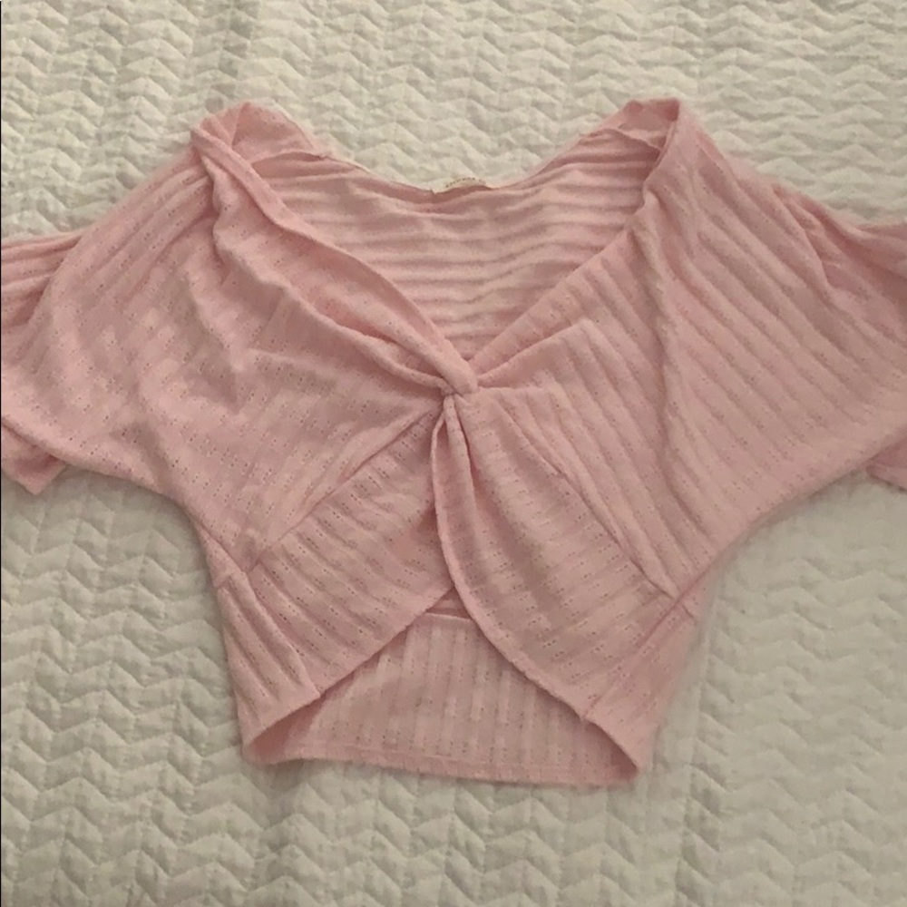 Ribbed pink top